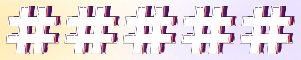 Image descriptive de la section : les ados utilisent de nombreux hashtags dans leurs langage en ligne afin de participer à des conversations sur des sujets spécifiques.
